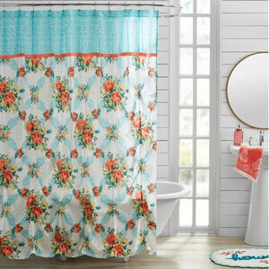 The Pioneer Woman Vintage Floral Cotton Shower Curtain, 72" NWT